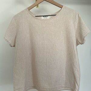 Go Gently Nation W’s Woven Tee, Oatmeal, XS